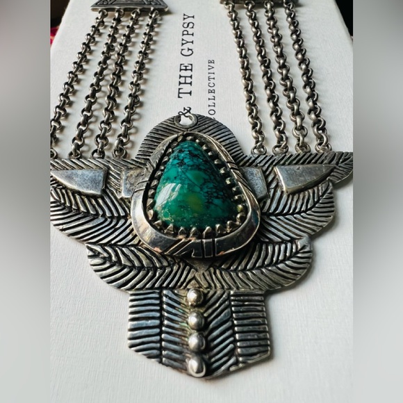 SOLD Spell And The Gypsy Dark Side of the Moon  Necklace Turquoise Stone Silver - Picture 4 of 11